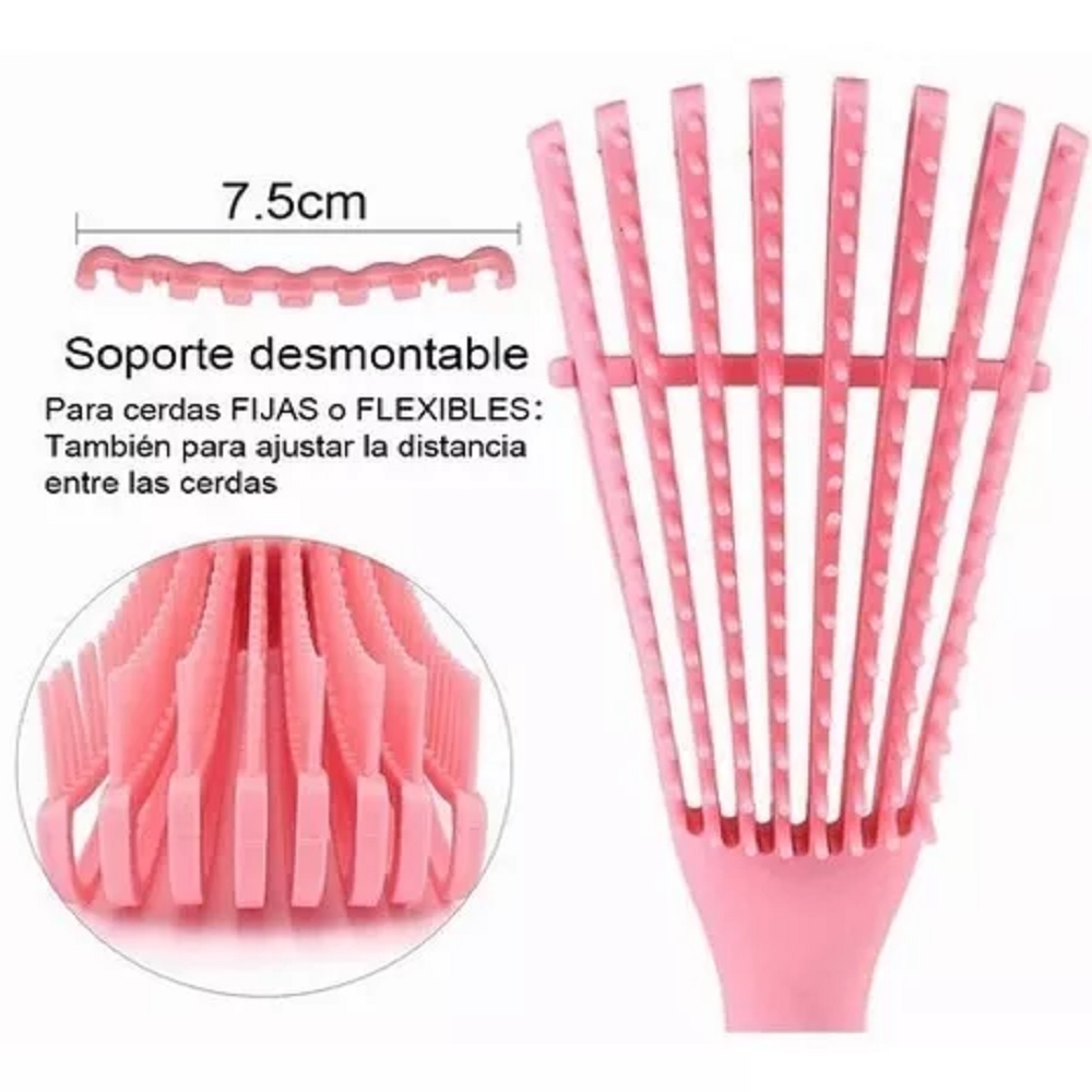 Foto 3 pulgar | Cepillo Para Cabello Desenredar El Cabello Rizado Malubero color Rosa