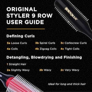 Foto 6 | Cepillo Denman D4 para Cabello Rizado 9 Hileras Negro y Rojo - Venta Internacional