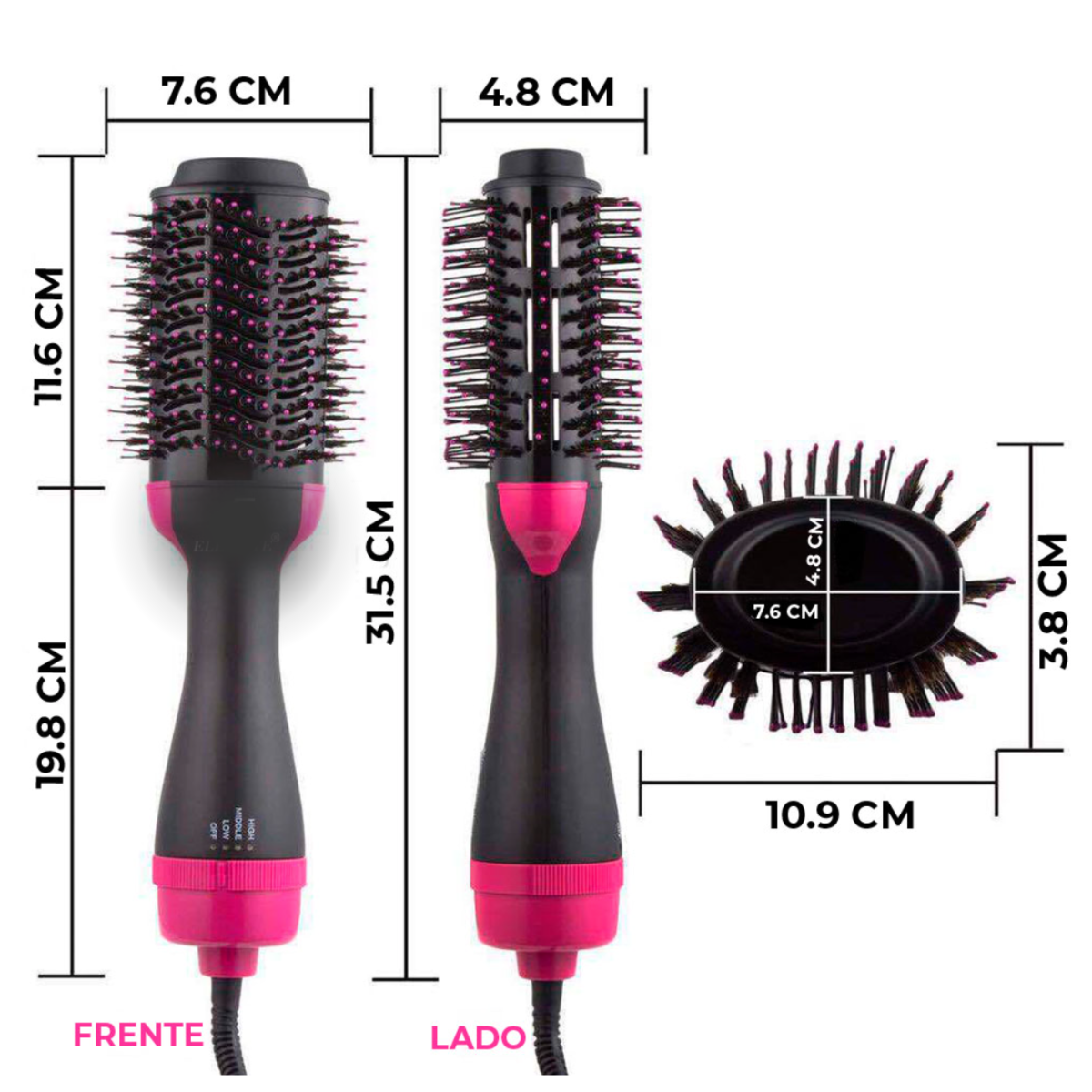 Foto 4 pulgar | Cepillo Secador Eléctrico Elegate Rosa para Cabello