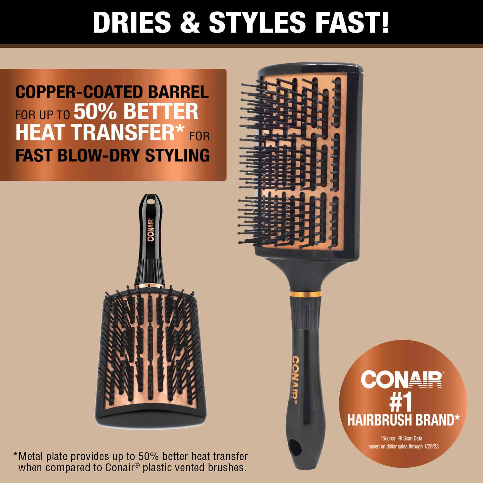 Foto 2 | Cepillo Conair Negro-Venta Internacional