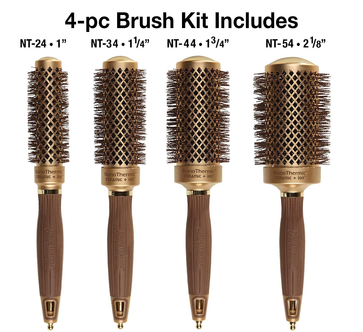 Foto 3 pulgar | Kit de Cepillos de Pelo Olivia Garden Nanothermic Ceramic + Ion 4 Piezas - Venta Internacional