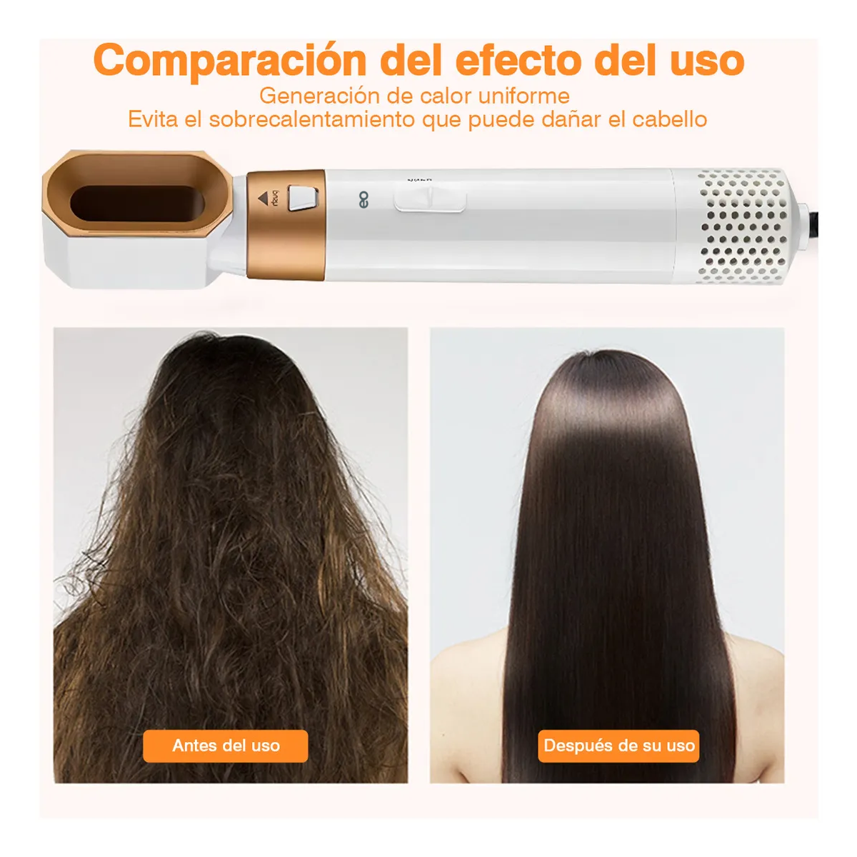 Foto 4 pulgar | Cepillo de Cabello 5 en 1 Eo Safe Imports Esi-19268 Blanco