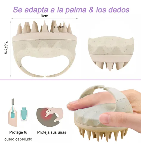 Foto 5 pulgar | Masajeador De Cuero Cabelludo, 2 Cepillos Para Ducha Cabello