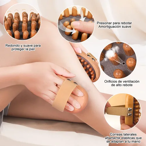 Foto 4 pulgar | Masajeador De Cabeza De Sándalo+cepillos Para Ducha Cabello