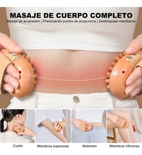Foto 4 | Masajeador De Cabeza De Sándalo+cepillos Para Ducha Cabello