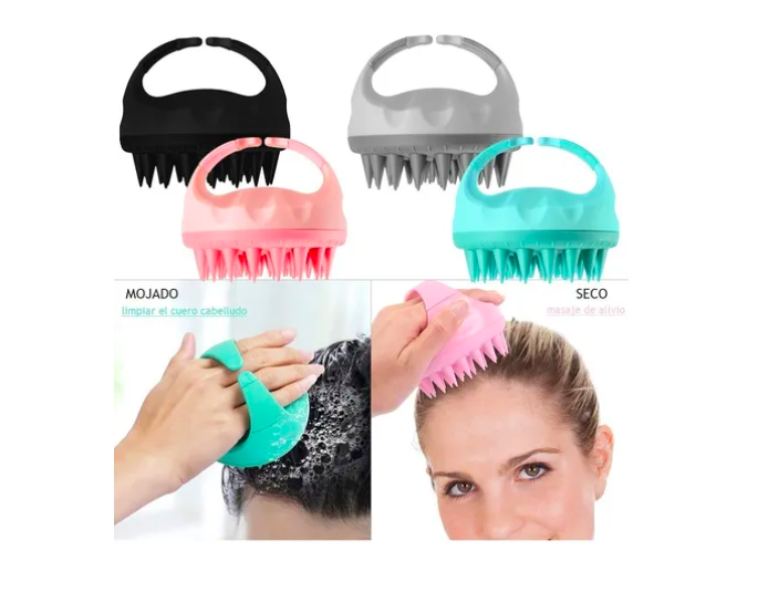 Foto 4 pulgar | Cepillo Masajeador De Cuero Cabelludo P/ducha Silicona 2pcs