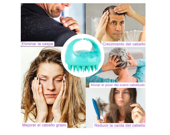 Foto 4 pulgar | Masajeador De Cuero Cabelludo, 2 Cepillos Para Ducha Cabello