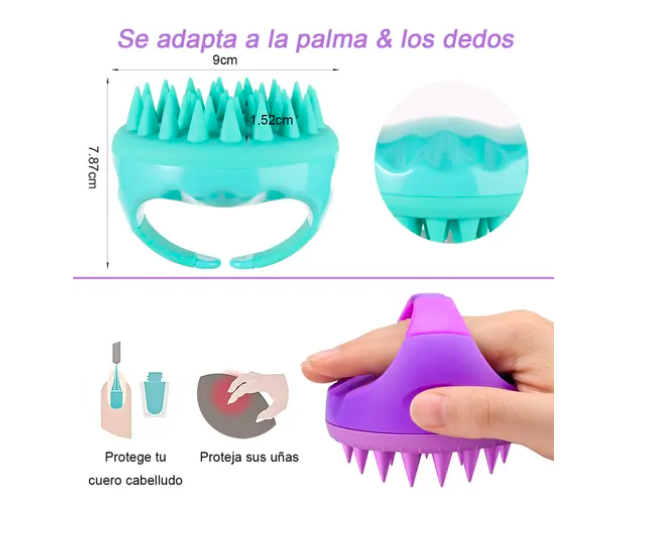 Foto 5 pulgar | Masajeador De Cuero Cabelludo, 2 Cepillos Para Ducha Cabello