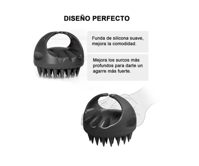 Foto 4 pulgar | Cepillo Masajeador De Cuero Cabelludo P/ducha Silicona 2pcs