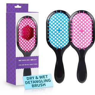 Foto 3 | 2 Set De Cepillos Desenredantes Anti Frizz Suave Y Eficaz En Tipos De Cabello Frágil Húmedo O Seco