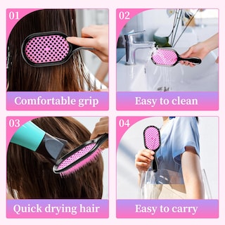 Foto 4 | 2 Set De Cepillos Desenredantes Anti Frizz Suave Y Eficaz En Tipos De Cabello Frágil Húmedo O Seco