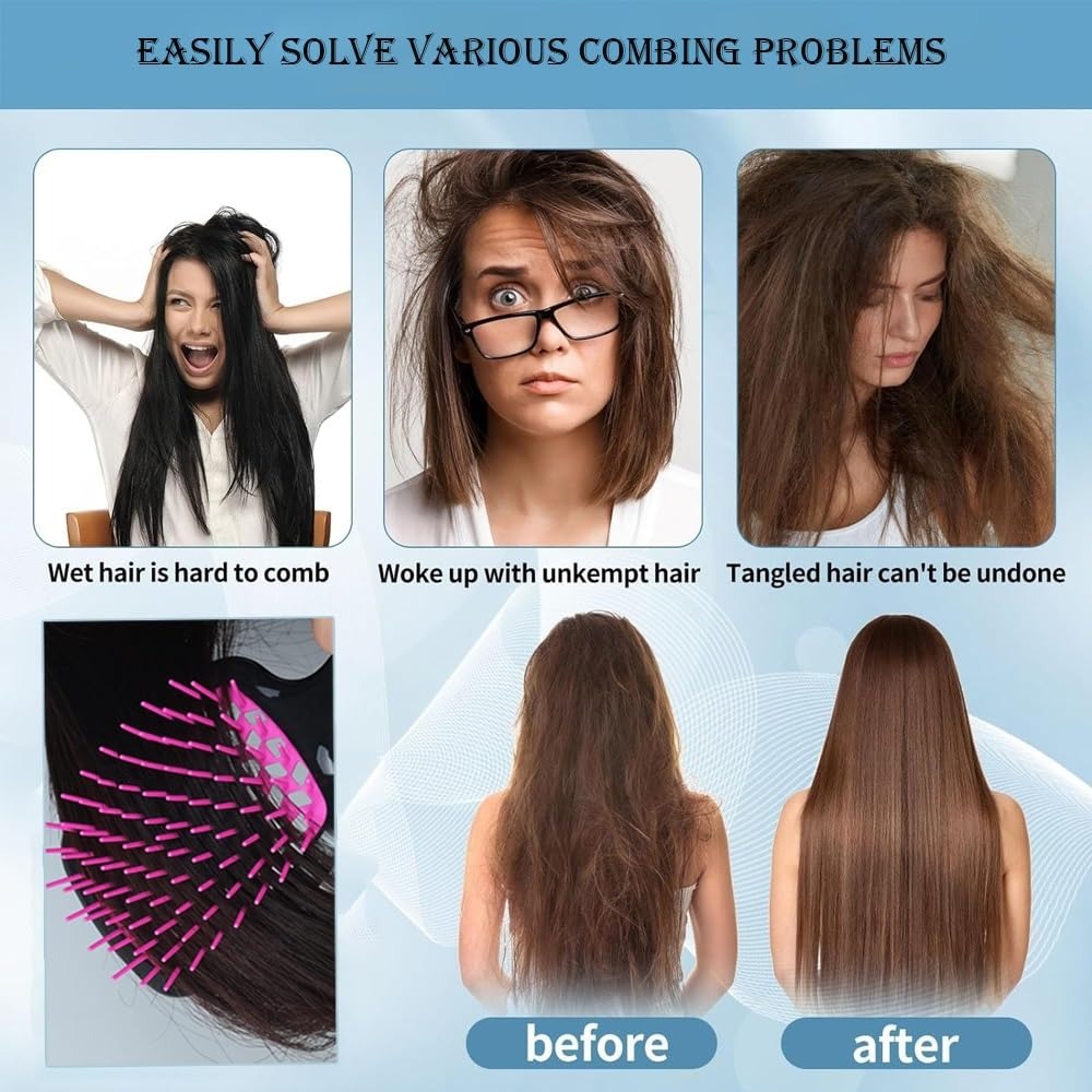 Foto 6 pulgar | 2 Set De Cepillos Desenredantes Anti Frizz Suave Y Eficaz En Tipos De Cabello Frágil Húmedo O Seco