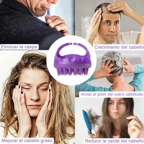 Foto 2 | Masajeador De Cuero Cabelludo, Cepillos Para Ducha Cabello Violeta