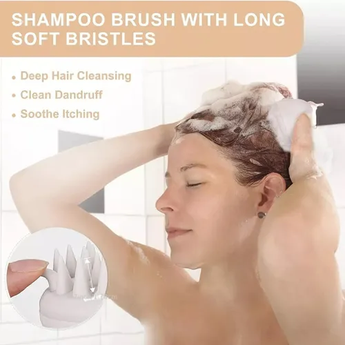 Foto 5 pulgar | Masajeador De Cuero Cabelludo, Cepillos Para Ducha Cabello Violeta