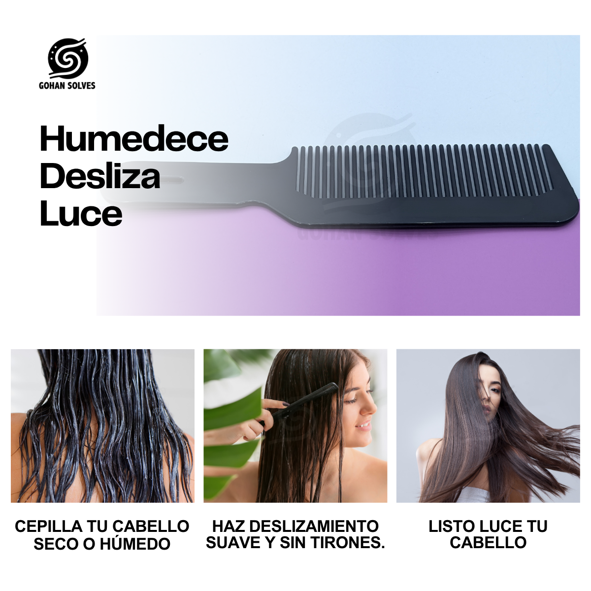Foto 6 pulgar | Peine De Alta Resistencia Térmica  Antiestético  Todo Tipo De Cabello  Uso Con Calor  Efecto Estilista Y Barberia