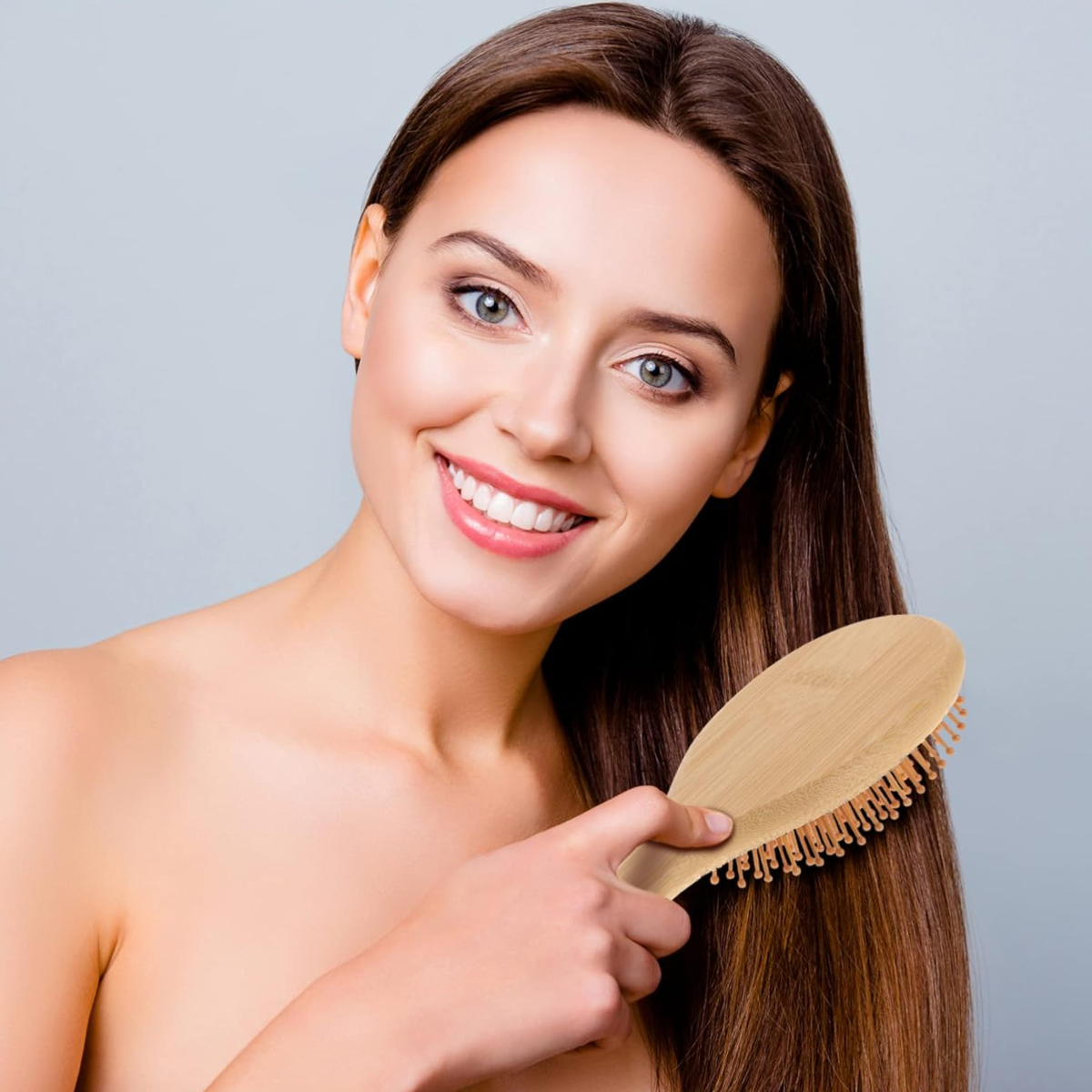 Foto 7 pulgar | Cepillo De Bambú 100% Natural Peinado Masajeador Cabello