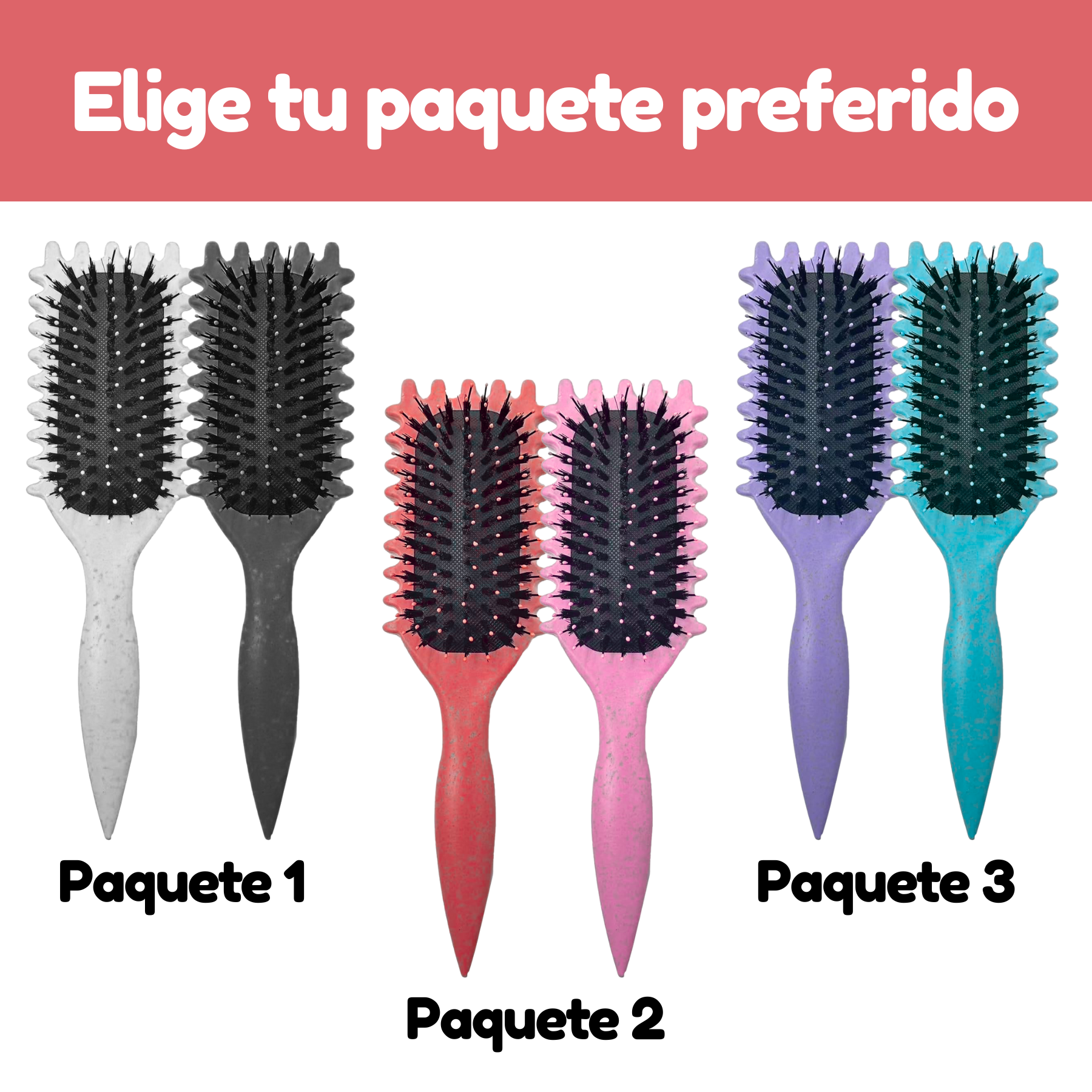 Foto 2 | Cepillo Definir Rizos Peine Cabello Rizado Peinado Rulos 2pz