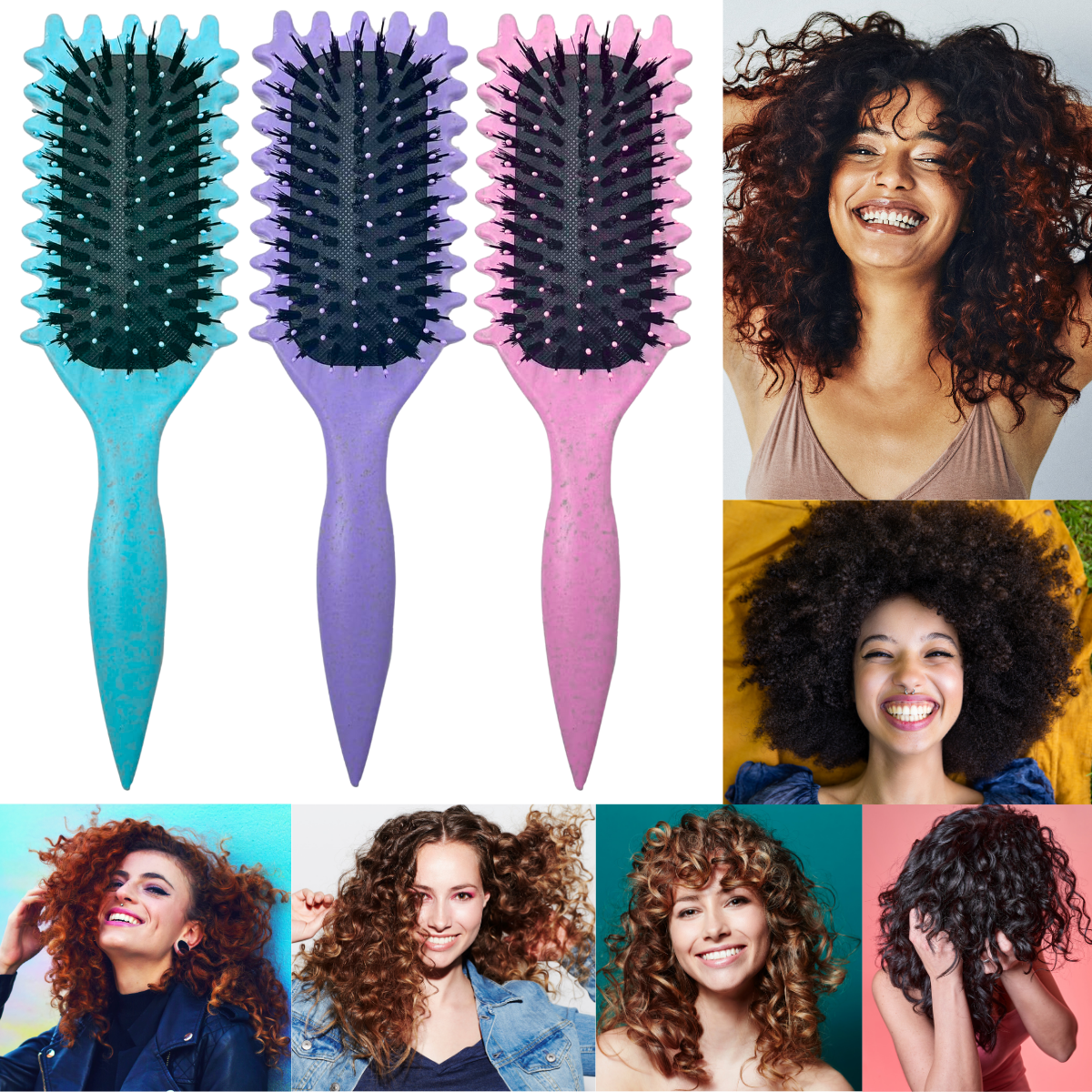 Foto 3 | Cepillo Definir Rizos Peine Cabello Rizado Peinado Rulos 2pz