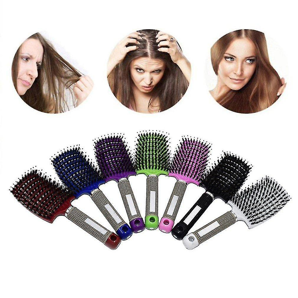 Foto 4 pulgar | Peine Para Alisar El Cabello Con Cerdas Curvas De Jabalí Huoguo - Venta Internacional.