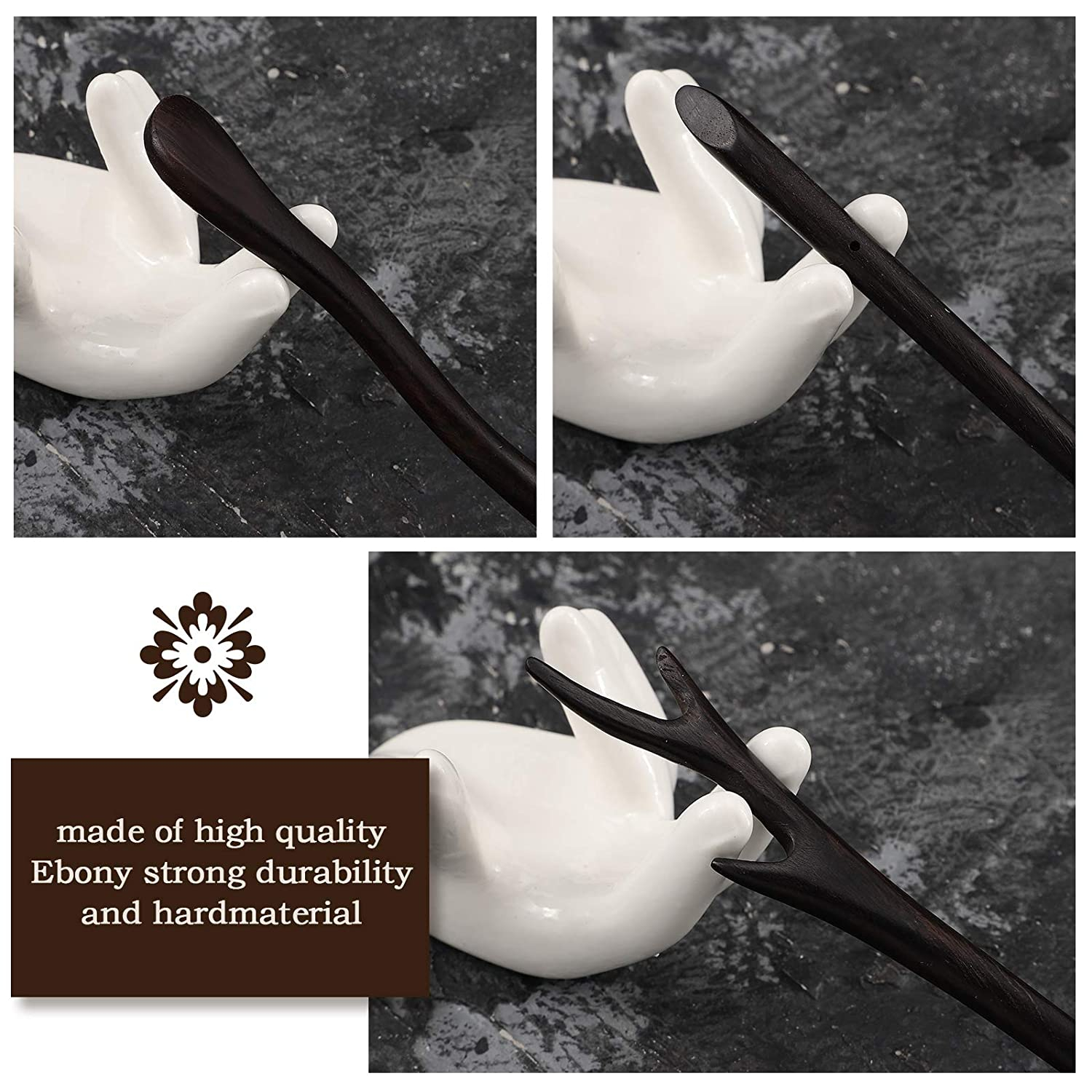 Foto 4 pulgar | Barras De Pelo Huoguo Wood Japanese Ebony 3 Estilos Para Mujer - Venta Internacional.