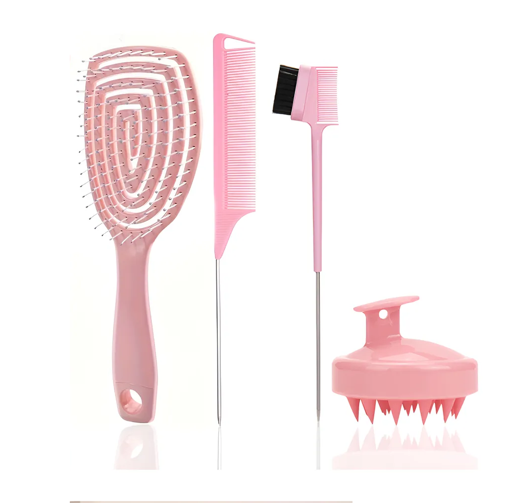 Foto 3 pulgar | Herramientas De Peine Para Cabello Rizado Rosa