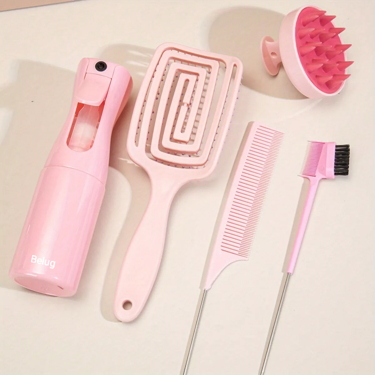 Foto 4 pulgar | Herramientas De Peine Para Cabello Rizado Rosa