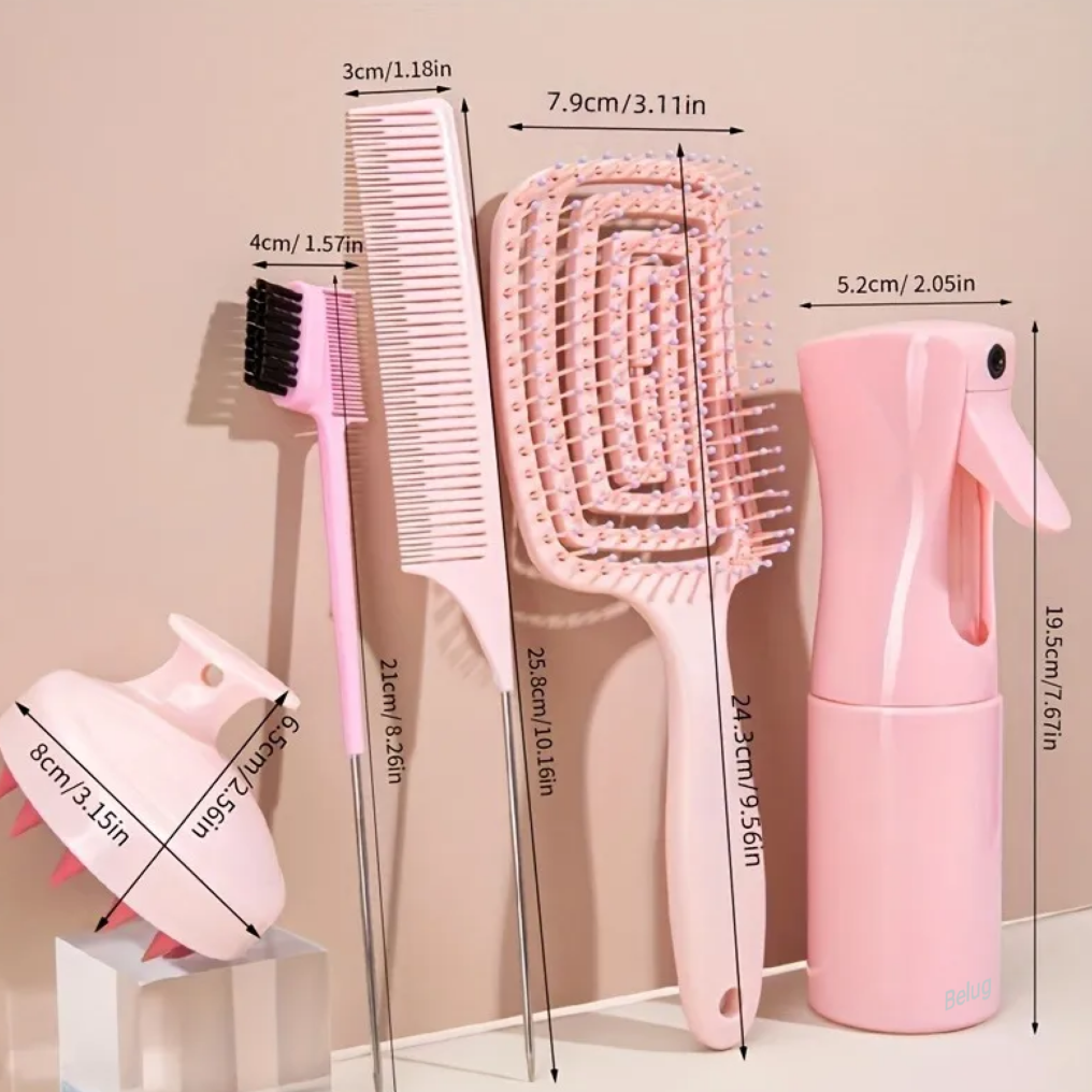 Foto 5 pulgar | Herramientas De Peine Para Cabello Rizado Rosa