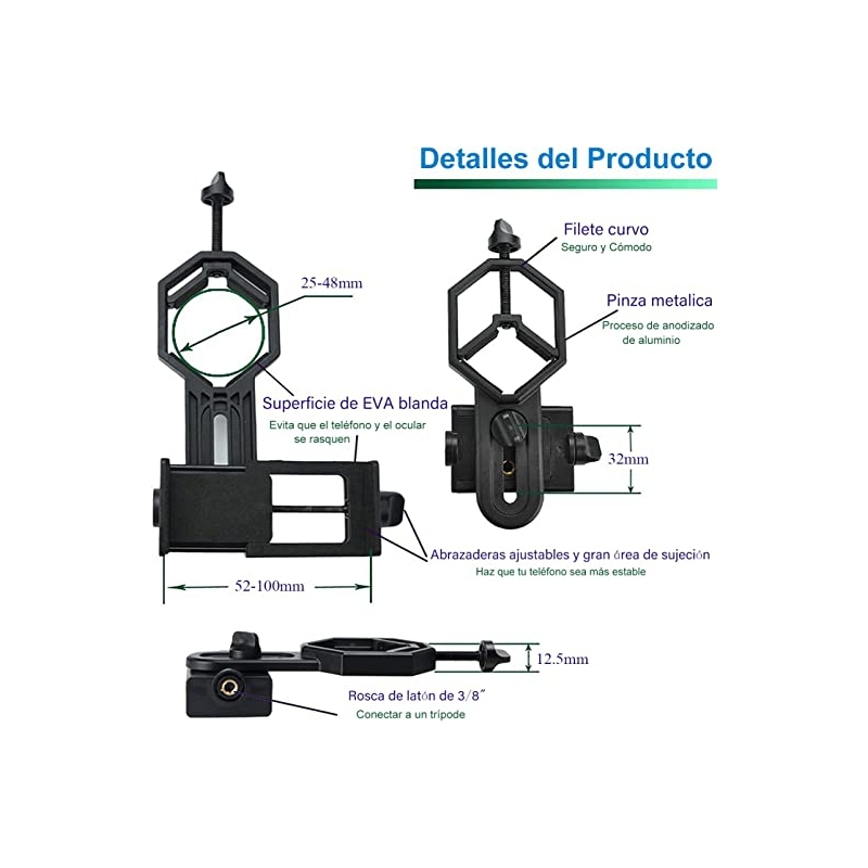 Foto 5 pulgar | Binoculares, Adaptador De Teléfono Móvil, Soporte Y Telescopio - Venta Internacional.