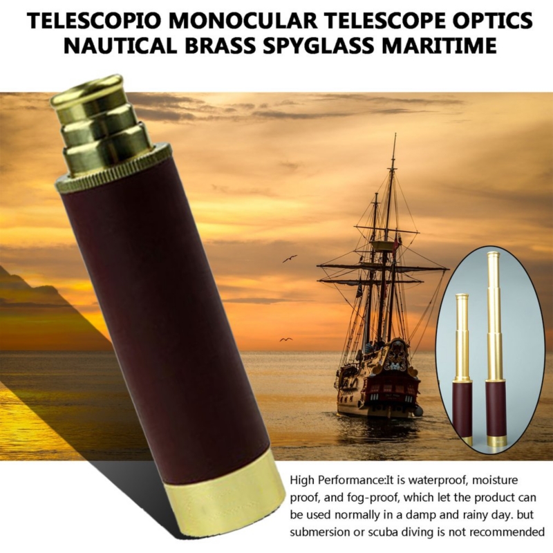 Foto 2 pulgar | Telescopio Óptico Monocular De Latón Náutico De 25x30 Mm - Venta Internacional.