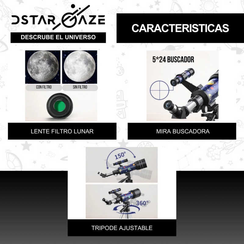 Foto 4 | Telescopio Astronómico Genérico F30070c1 70 Mm - Venta Internacional.