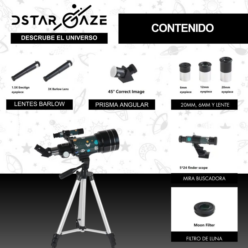 Foto 5 | Telescopio Astronómico Genérico F30070c1 70 Mm - Venta Internacional.