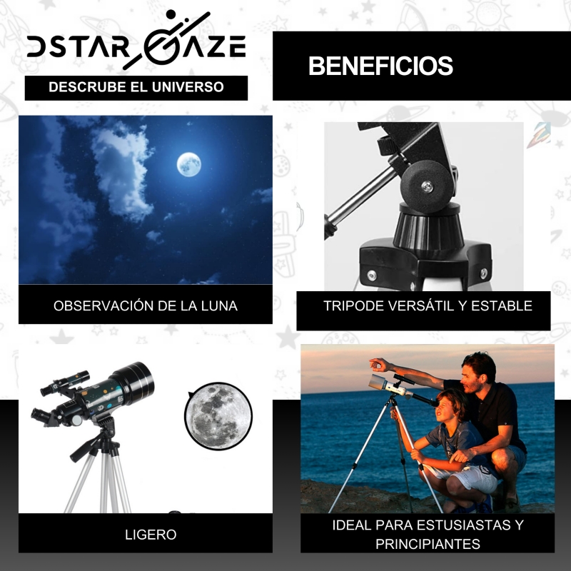 Foto 7 pulgar | Telescopio Astronómico Genérico F30070c1 70 Mm - Venta Internacional.