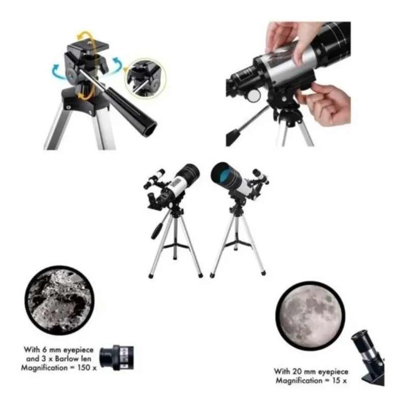 Foto 4 pulgar | Telescopio Monocular Astronómico Profesional F30070m - Venta Internacional.