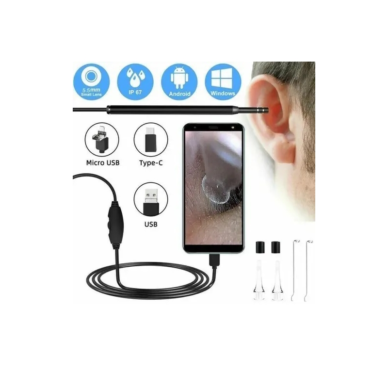 Foto 2 pulgar | Limpiador De Oídos, Endoscopio, Cámara Hd, Usb, Impermeable, Ip67 - Venta Internacional.