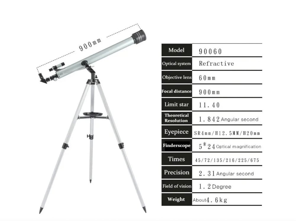 Foto 4 pulgar | Telescopio Monocular con Zoom Astronómico 675x 60 Mm - Venta Internacional