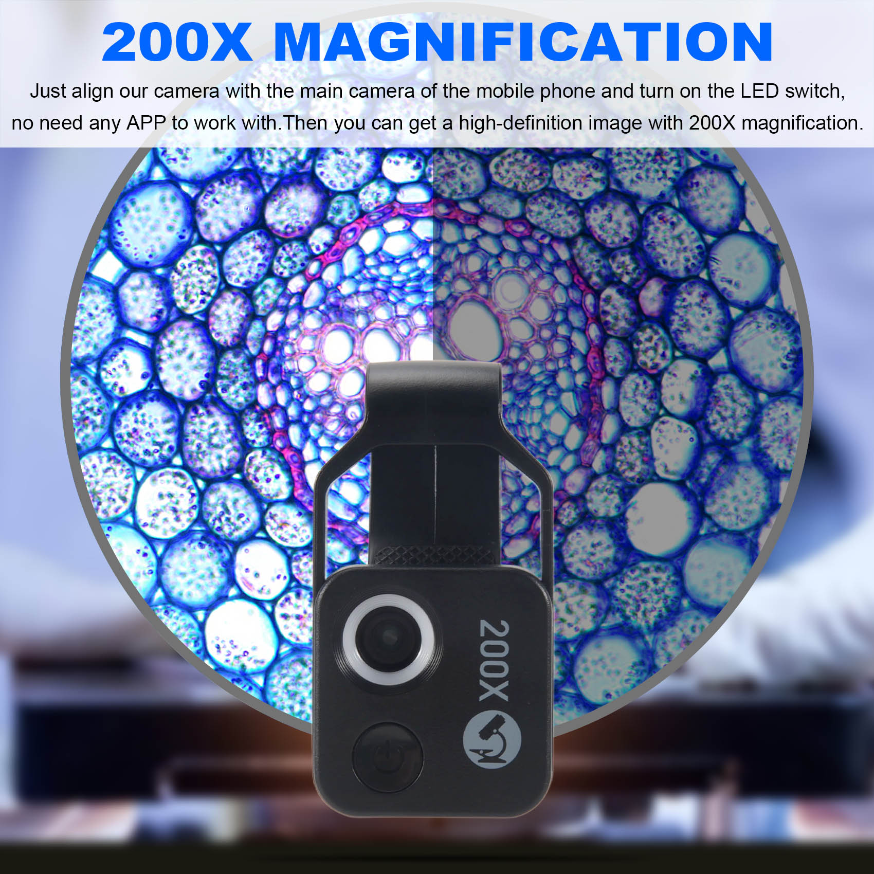 Foto 6 pulgar | Accesorio De Microscopio Con Aumento De 200x Para Teléfono Celular - Venta Internacional.