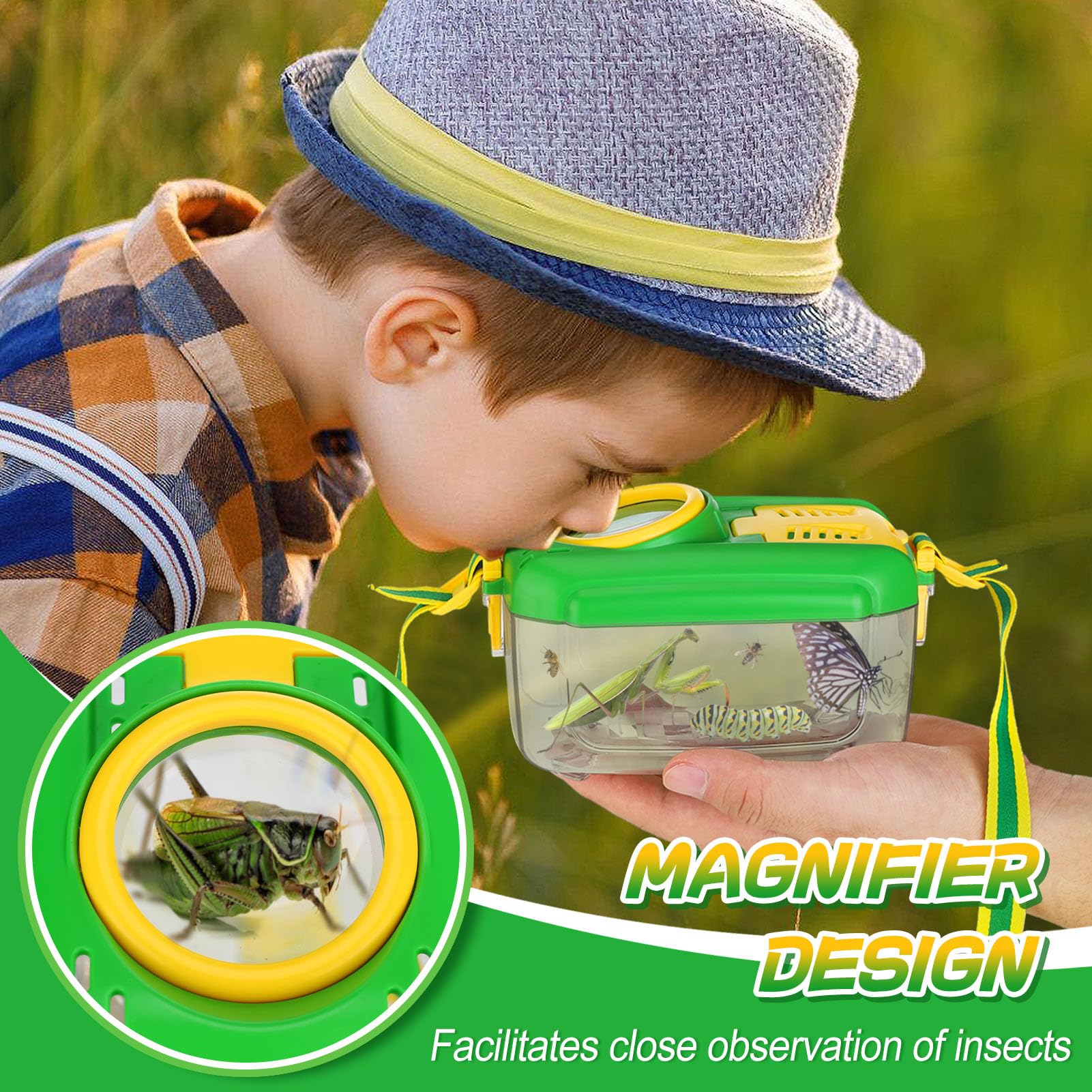 Foto 3 | Kit De Captura De Insectos Biubee, 2 Juegos Con Binoculares, Red Para Mariposas - Venta Internacional.