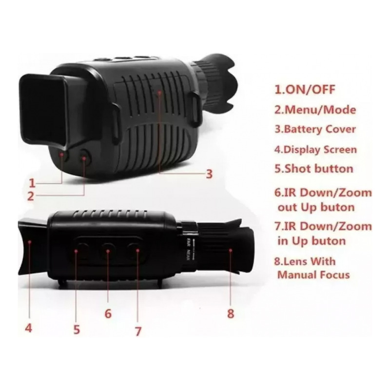 Foto 3 pulgar | Monocular De Visión Nocturna, Zoom 5x, Alcance De 300 M Con Led Infrarrojo - Venta Internacional.