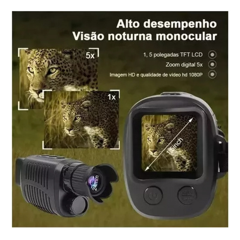 Foto 6 pulgar | Monocular De Visión Nocturna, Zoom 5x, Alcance De 300 M Con Led Infrarrojo - Venta Internacional.