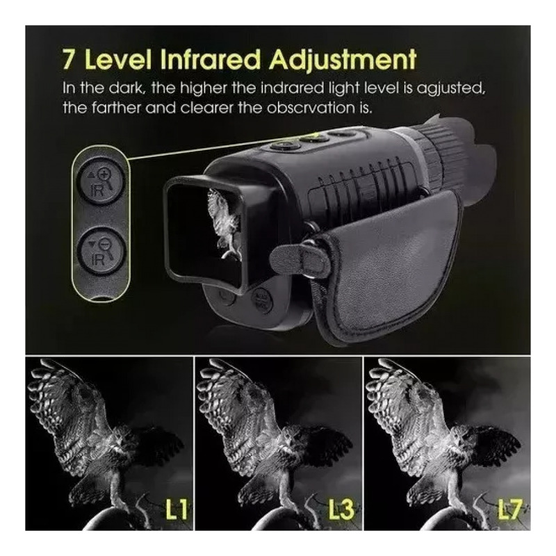 Foto 7 | Monocular De Visión Nocturna, Zoom 5x, Alcance De 300 M Con Led Infrarrojo - Venta Internacional.