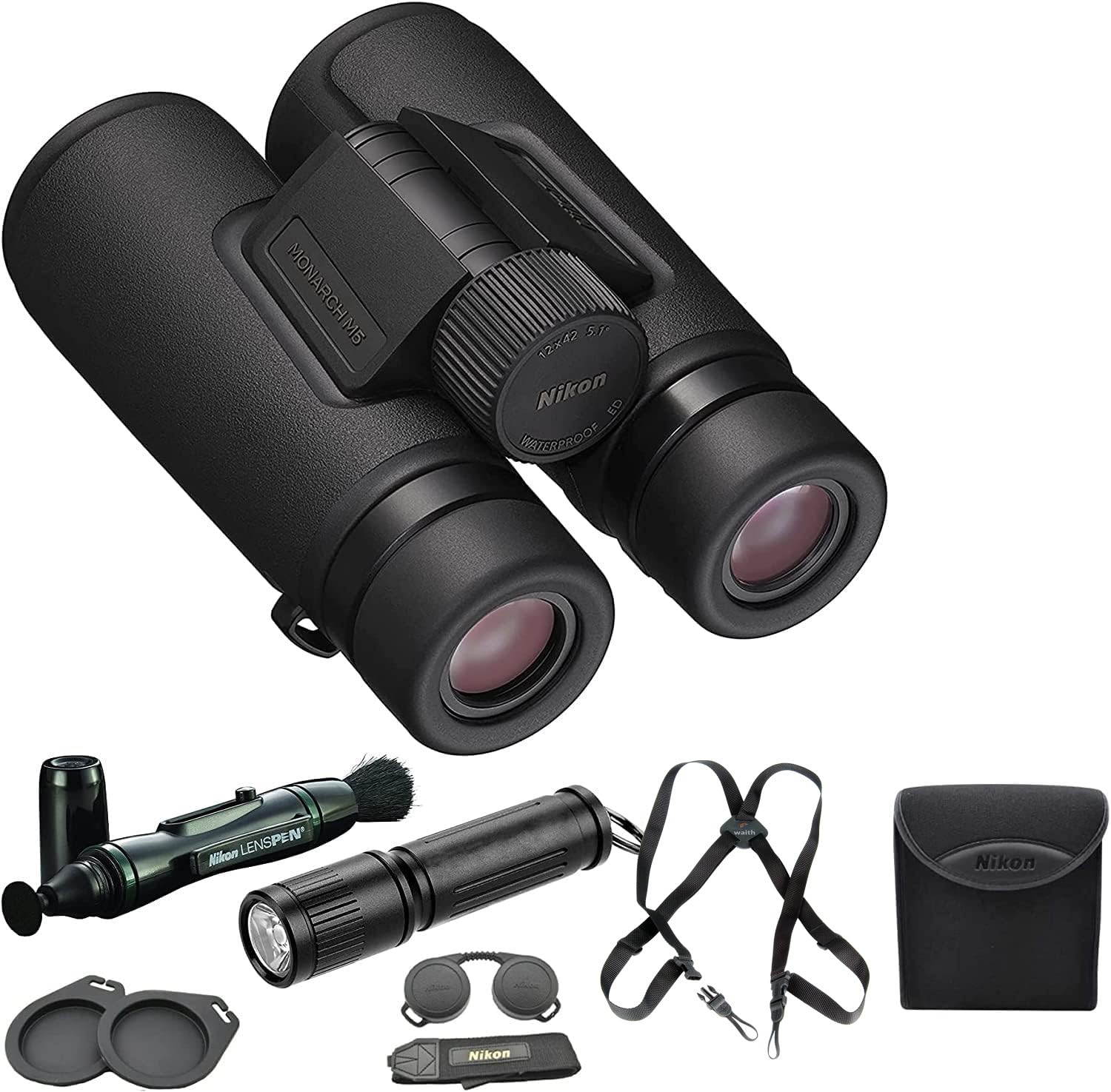 Binoculares Nikon Monarch M5 12x42 Impermeables Con Accesorios - Venta Internacional. $10,801