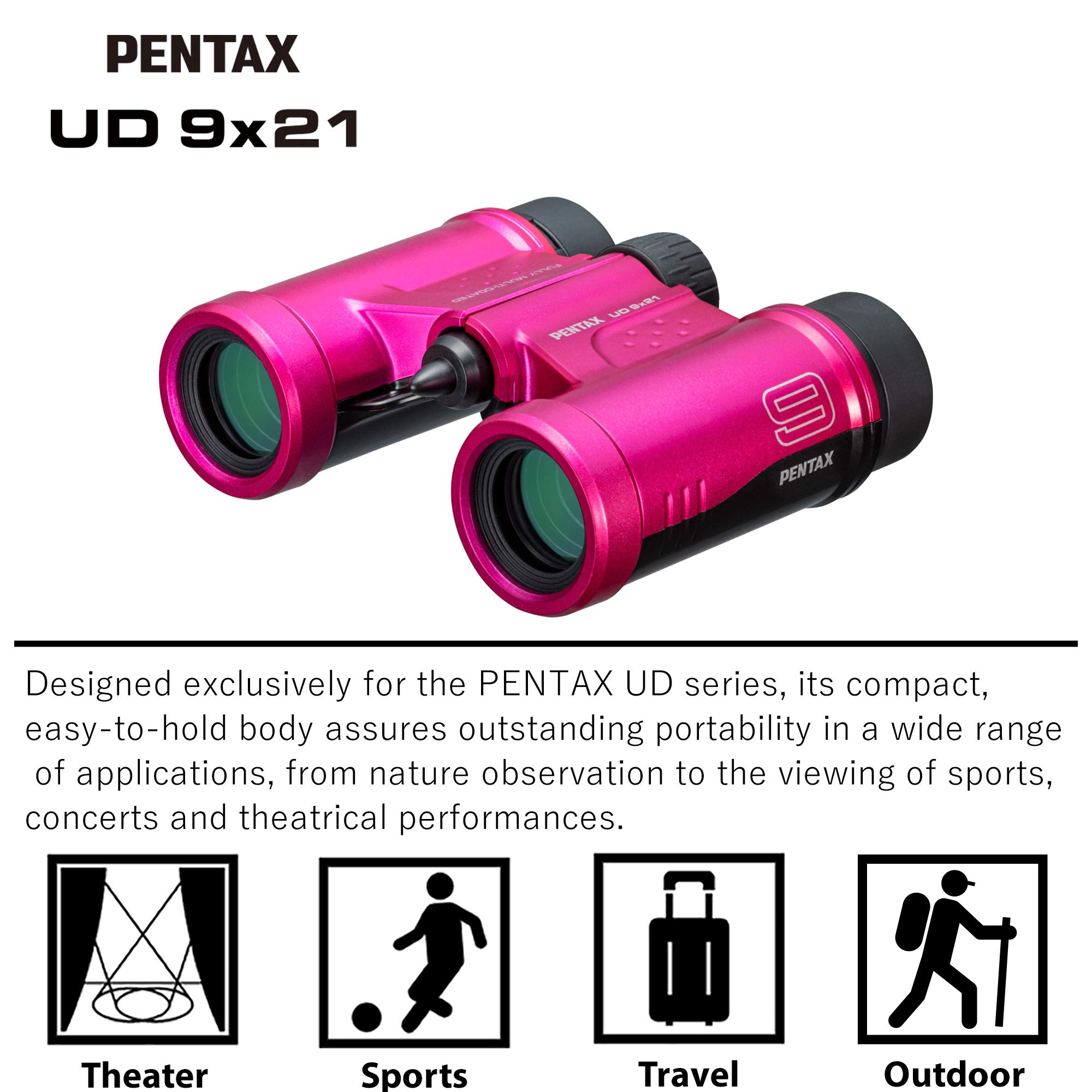 Foto 5 pulgar | Binoculares Pentax Ud 9x21 Rosa - Brillantes Y Livianos - Venta Internacional.