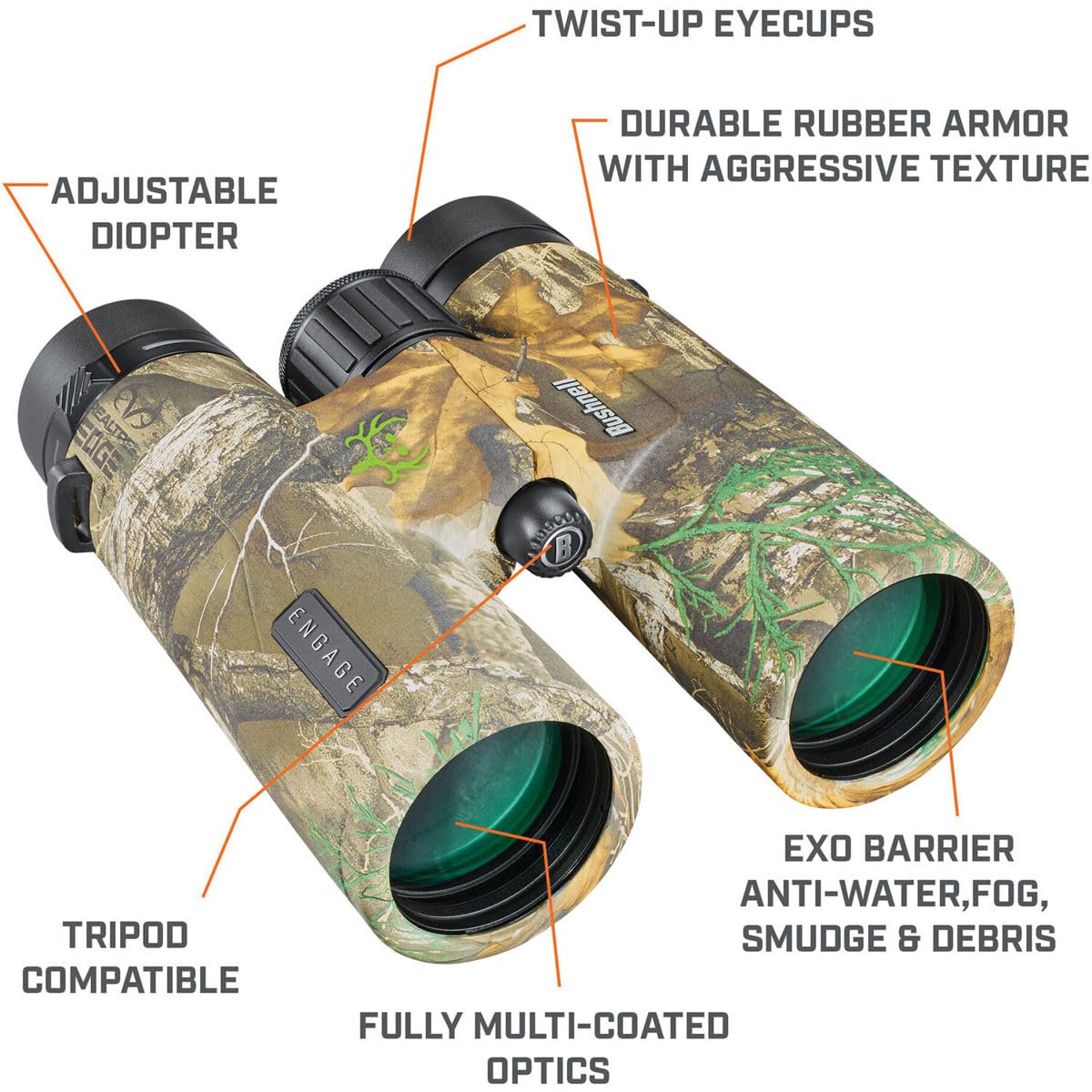 Foto 6 pulgar | Binoculares Bushnell Engage X De 10 X 42 Mm, Ipx7, Impermeables, Realtree - Venta Internacional.