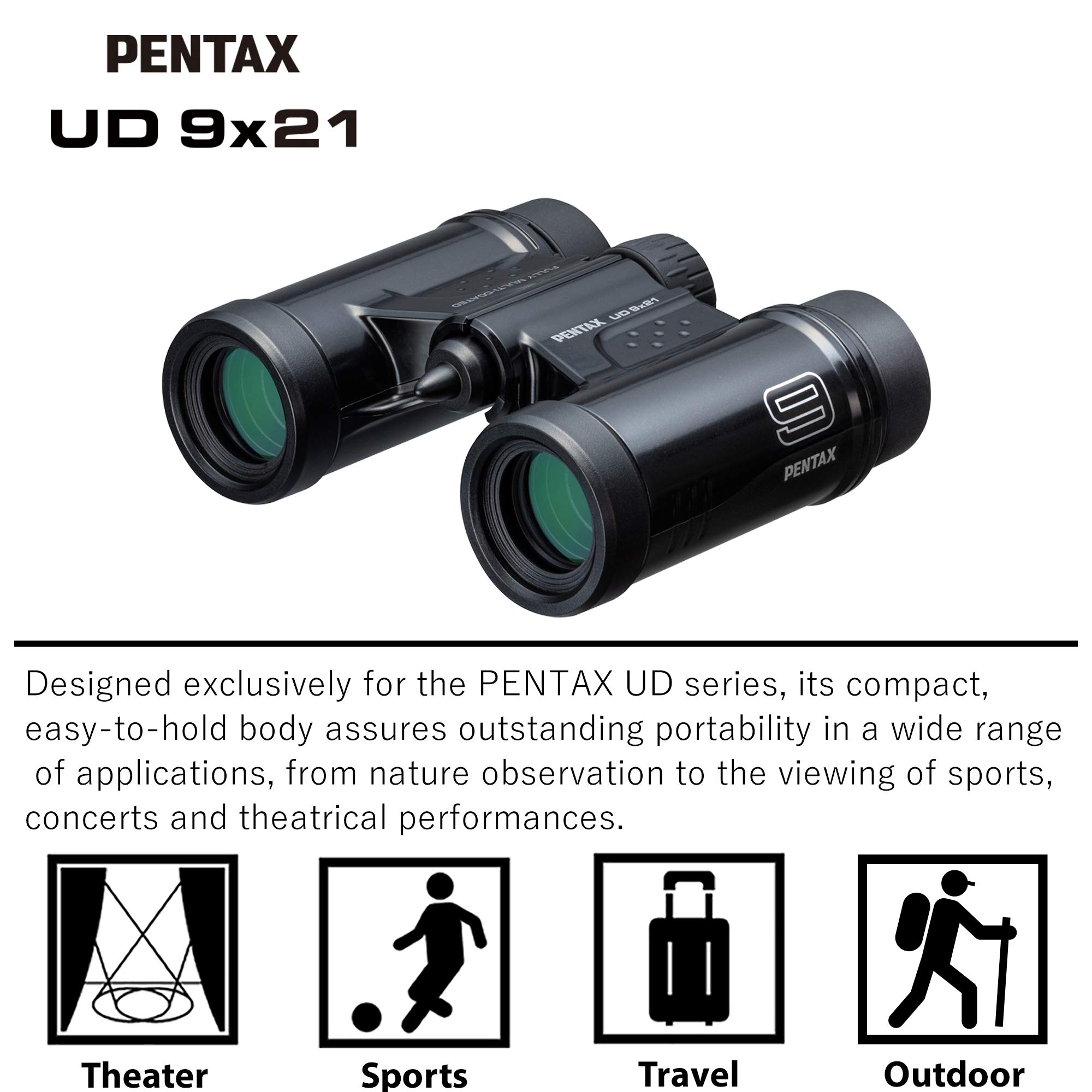 Foto 4 | Binoculares Pentax Ud 9x21 Negros Con Óptica Totalmente Multicapa - Venta Internacional.