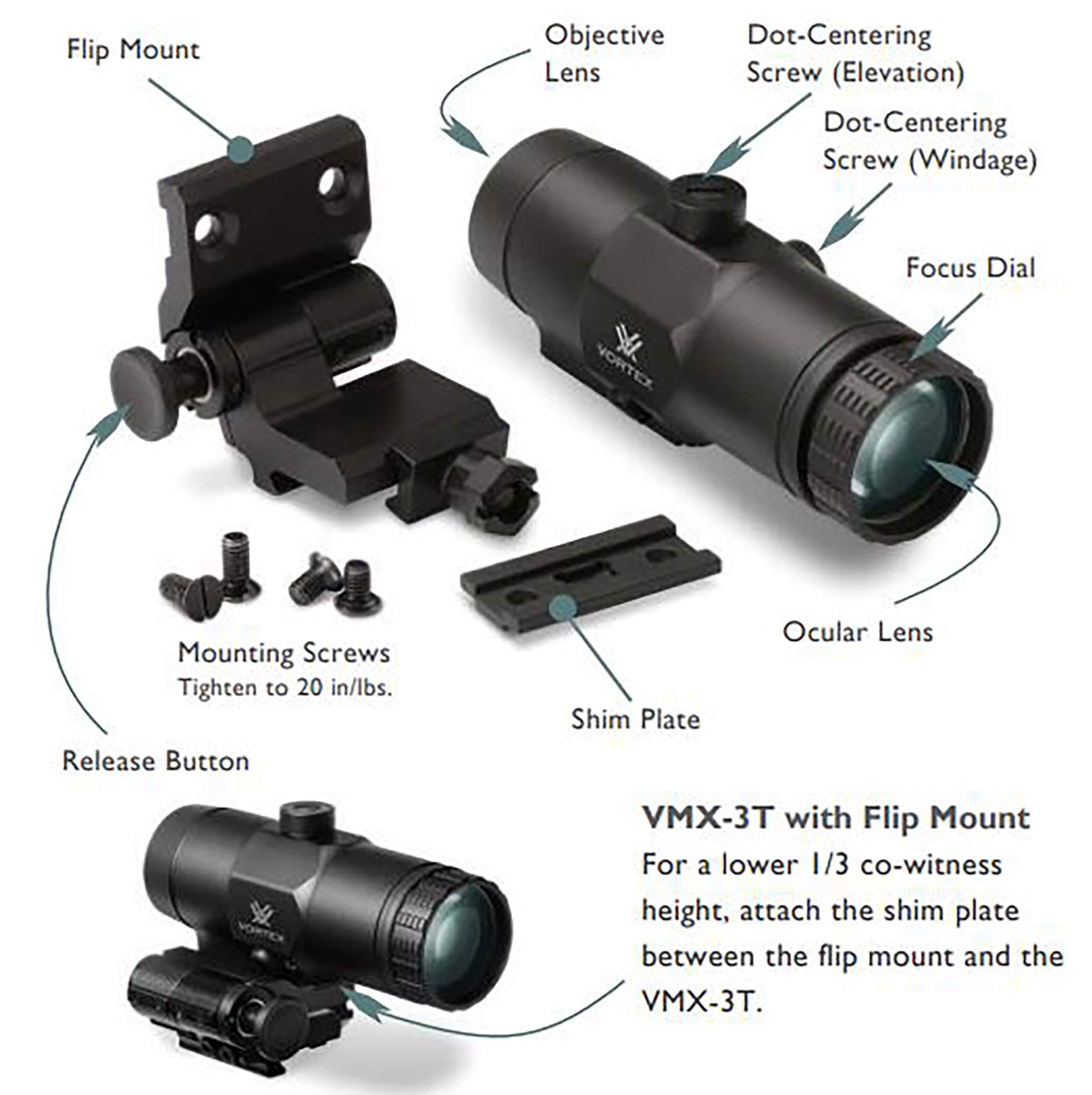 Foto 7 pulgar | Lupa Red Dot Sight Vortex Optics Vmx-3t 3x Con Montura - Venta Internacional.