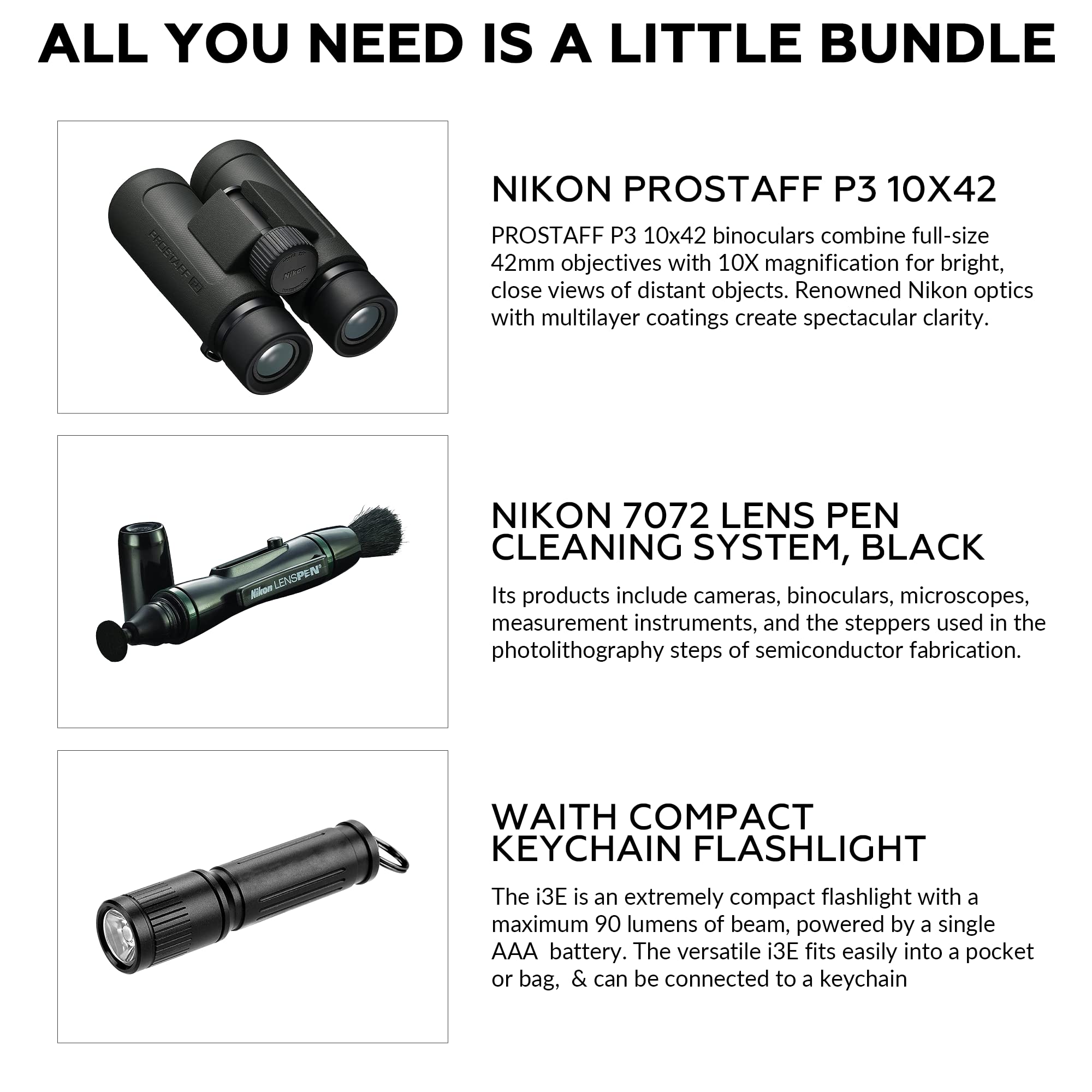 Foto 3 pulgar | Binoculares Nikon Prostaff P3 10x42 Impermeables Para Adultos - Venta Internacional.