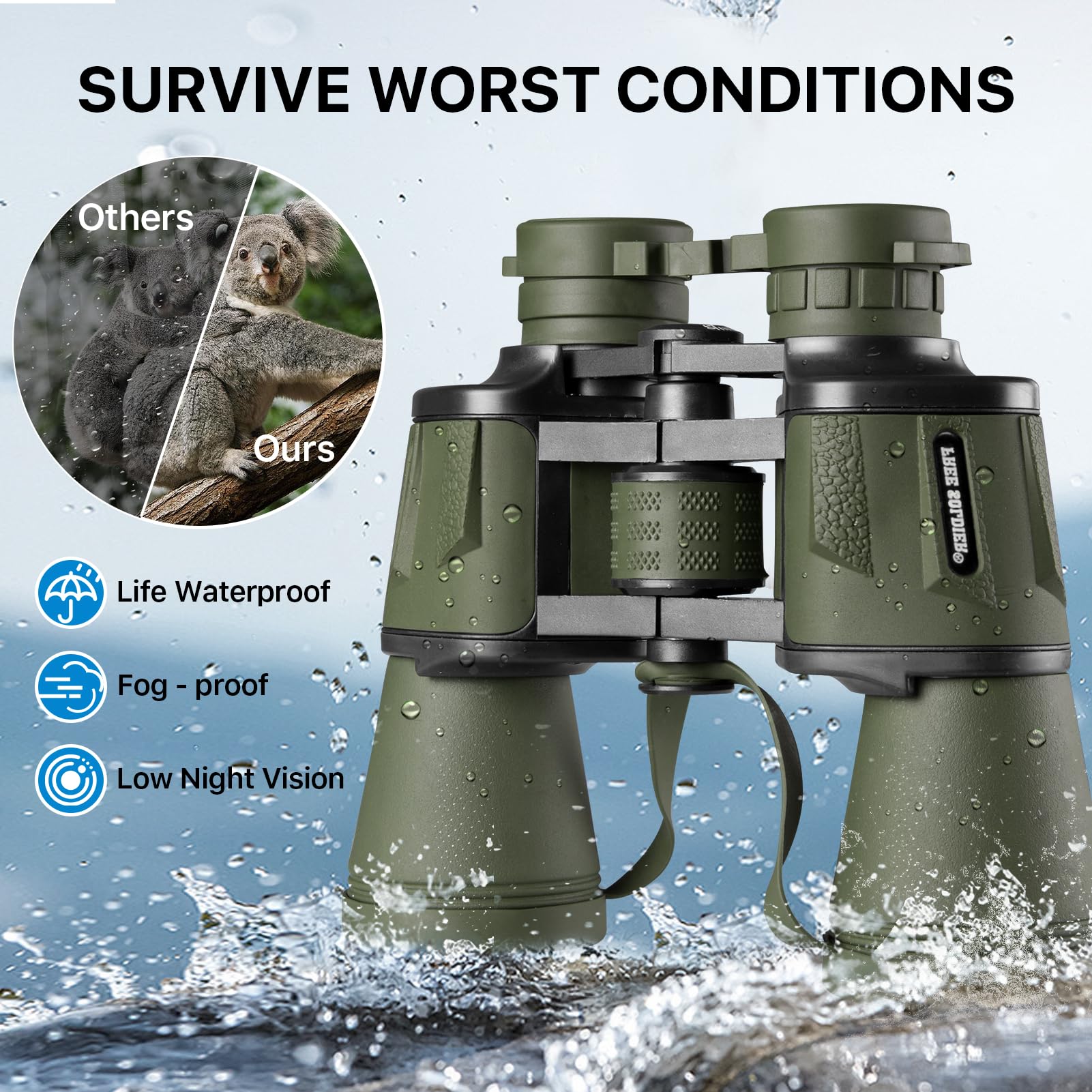 Foto 6 pulgar | Binoculares Free Soldier 20x50 con Visión Nocturna - Venta Internacional