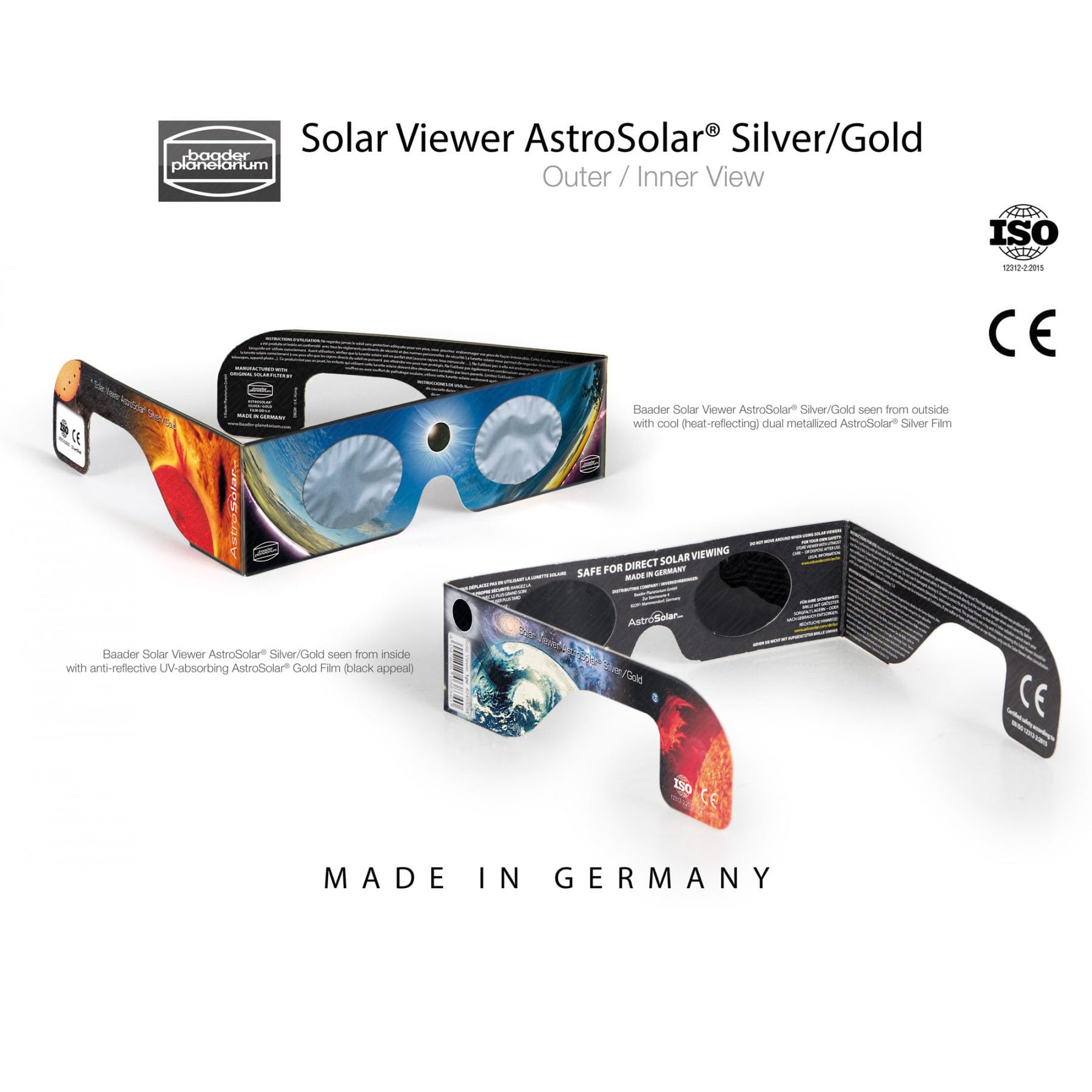 Foto 3 pulgar | Gafas De Eclipse Solar Viewer Baader Astrosolar Plateadas Y Doradas X5 - Venta Internacional.