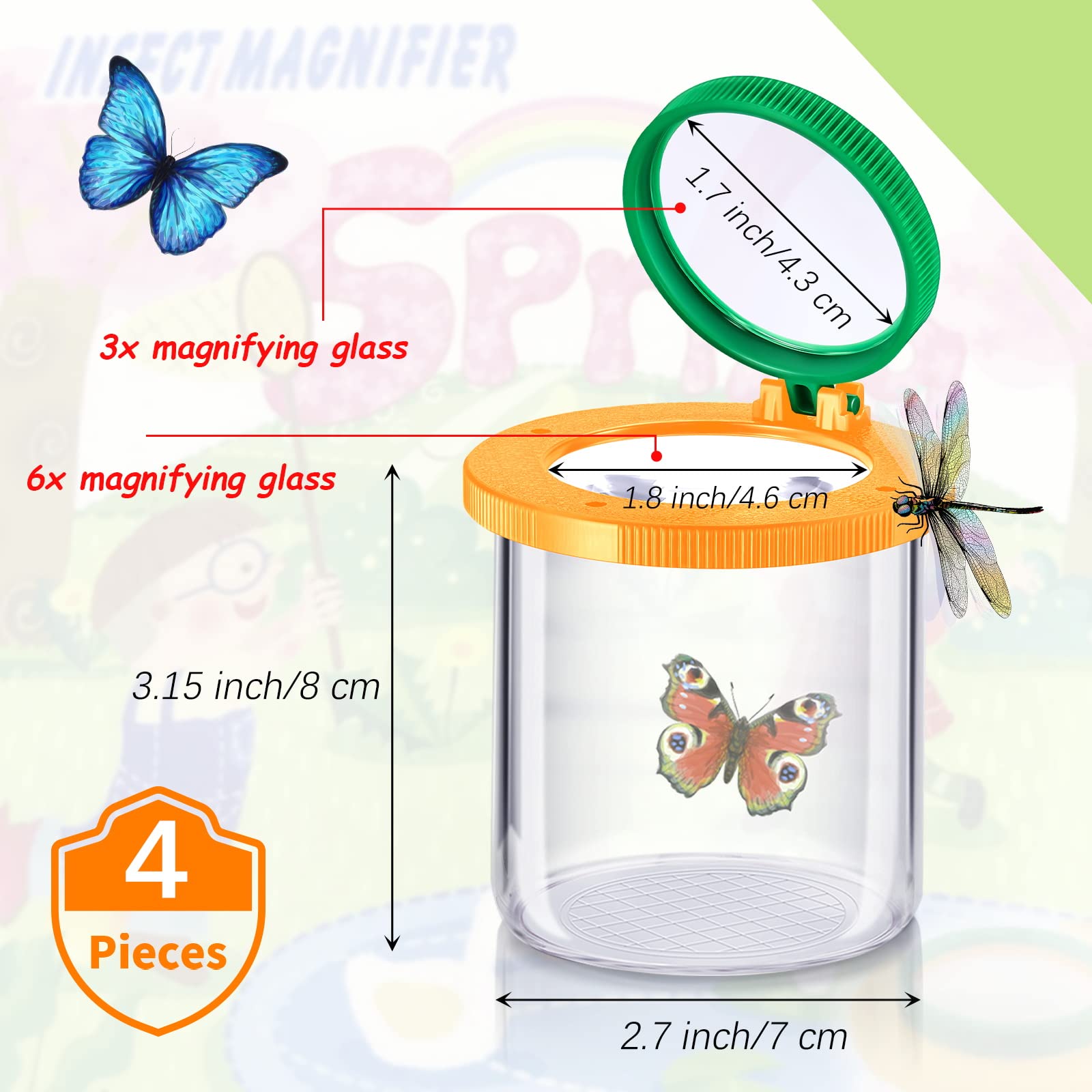 Foto 2 | Kit Bug Catcher Skylety, 4 Unidades, Con Visor De Insectos Y Lupa - Venta Internacional.