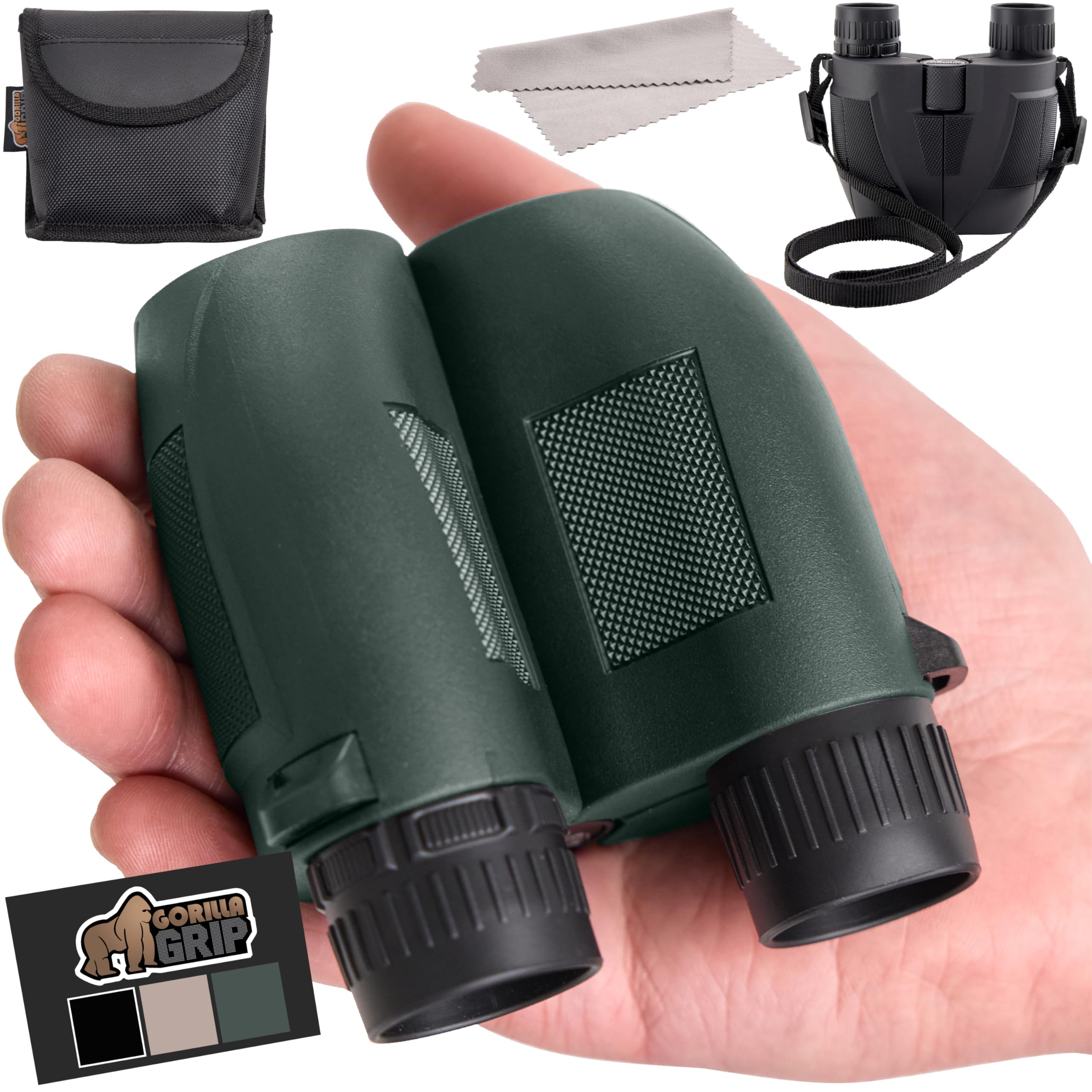 Binoculares Gorilla Grip 10x25 Compact Para Adultos Con Correa - Venta Internacional.